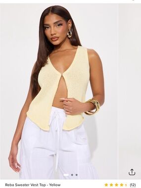 Yellow Knit Sweater Vest Top fashion nova